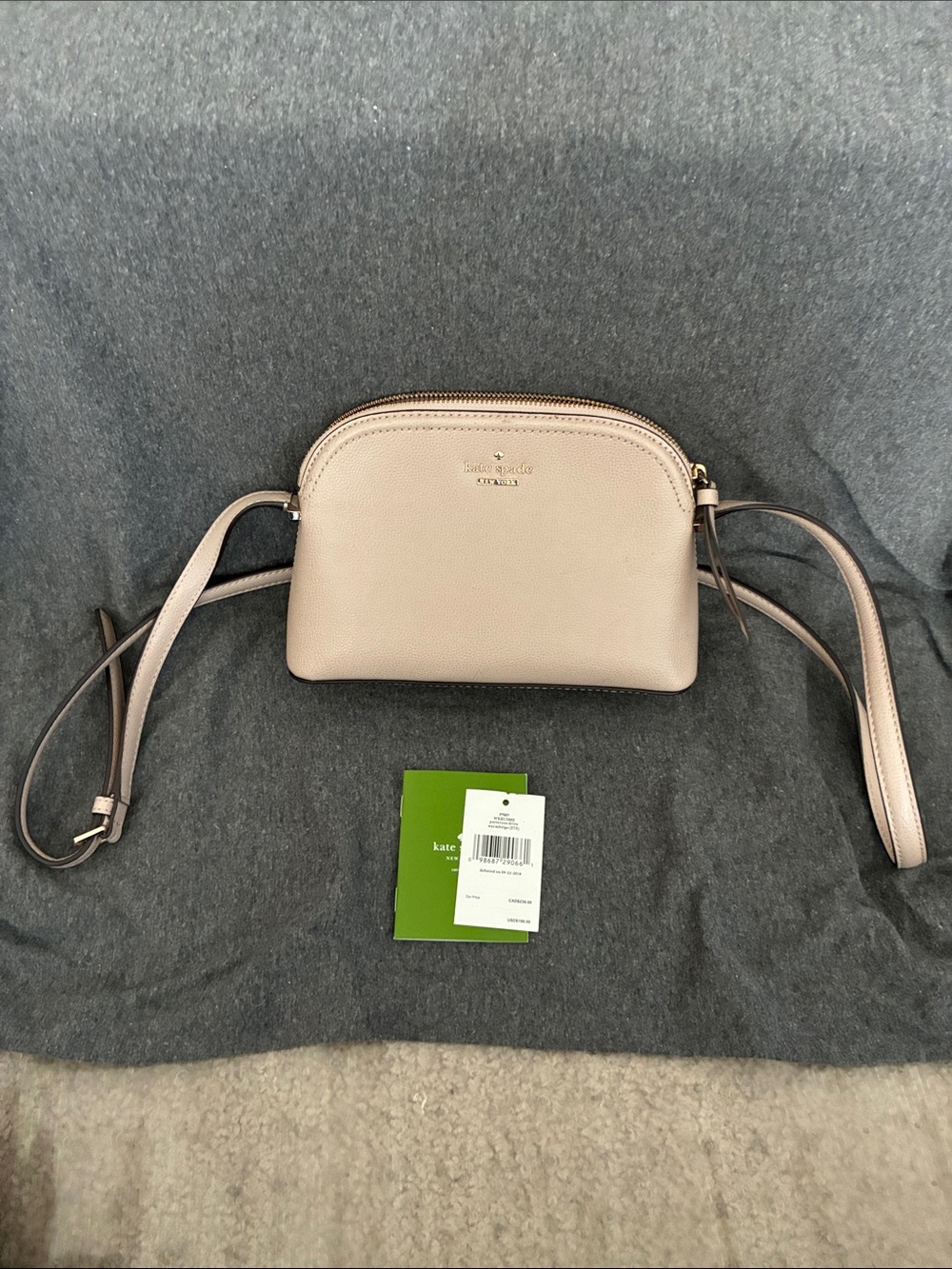 kate spade Pebbled Leather Blush Crossbody Bag